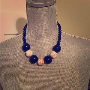 Blue bead necklace